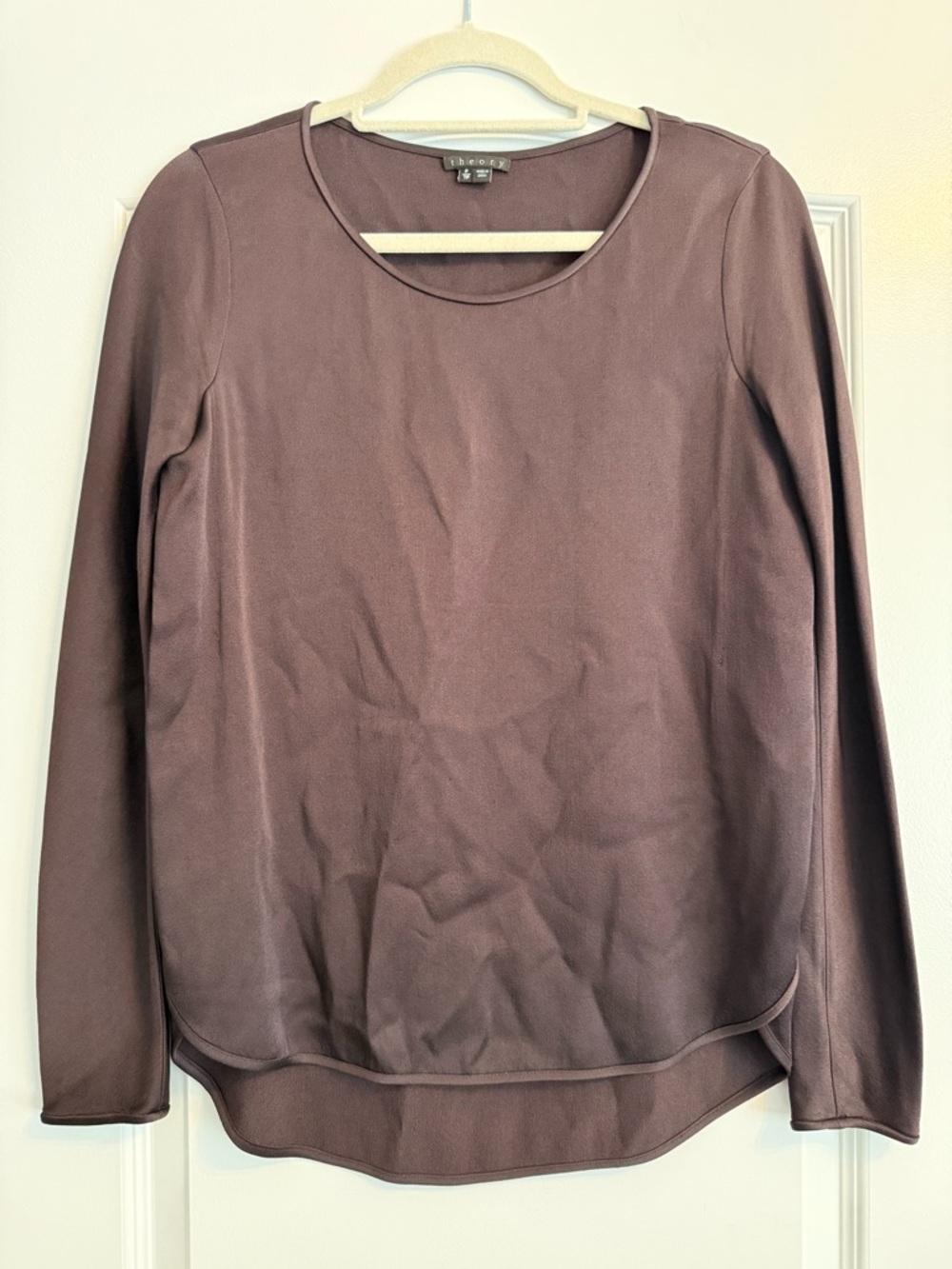 Theory Mauve Long Sleeve Blouse